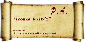 Piroska Anikó névjegykártya
